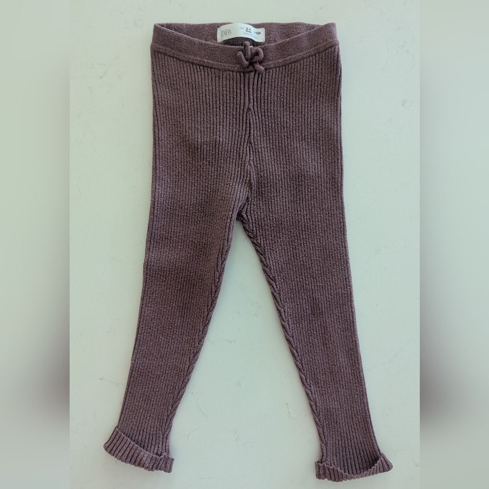 Zara | Ribbed Mauve Leggings